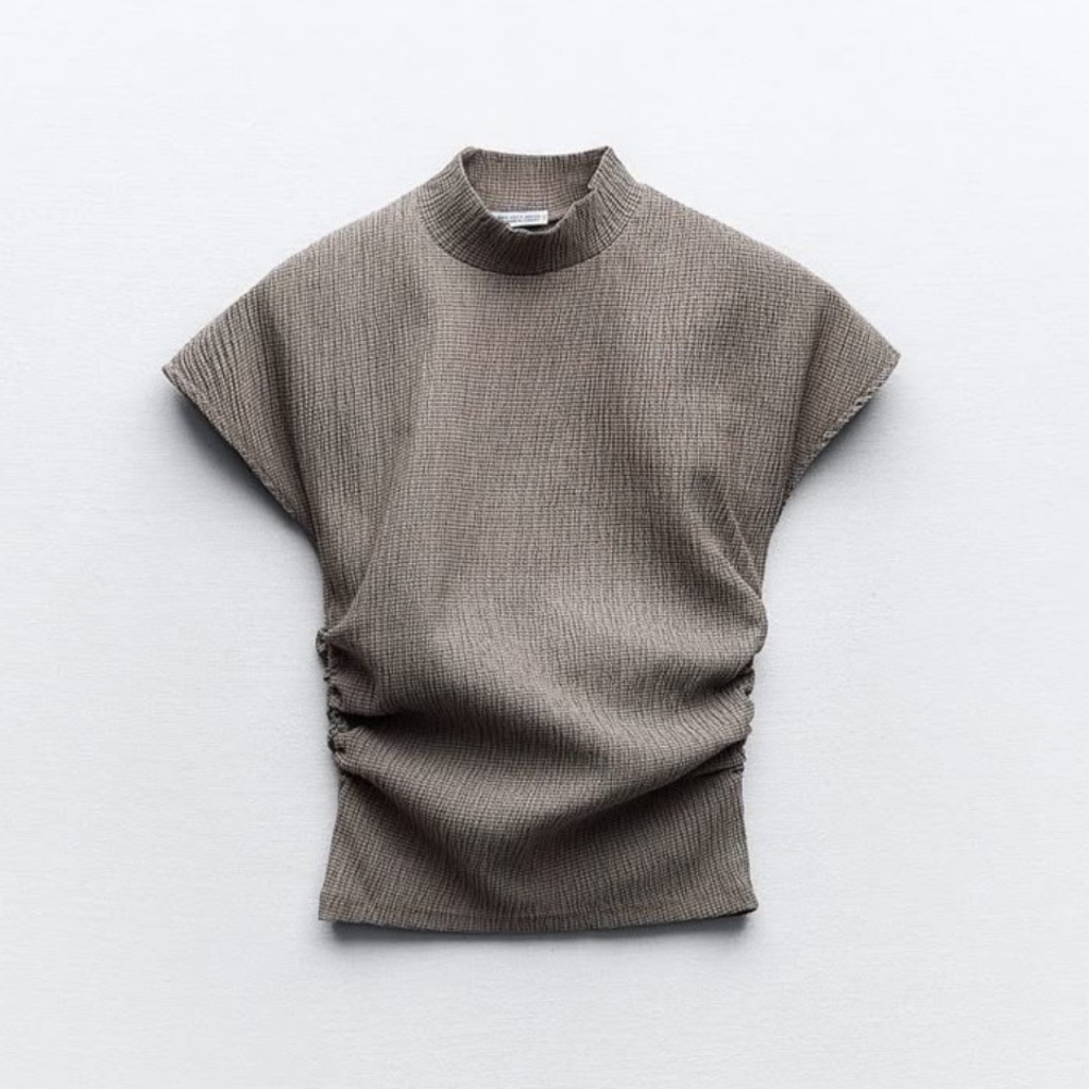 Zara Taupe Women's Blouse
